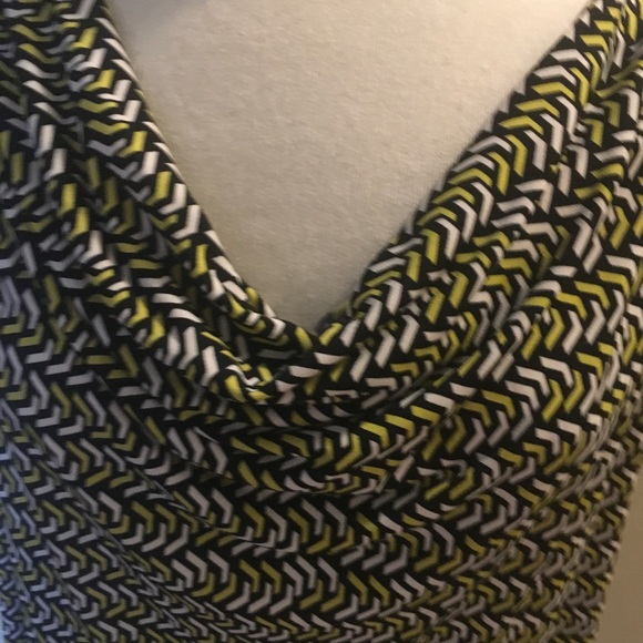Tahari  Black/White/Lime Cowl Neck Sleeveless Top/Shell - 2X NWT - Picture 3 of 7